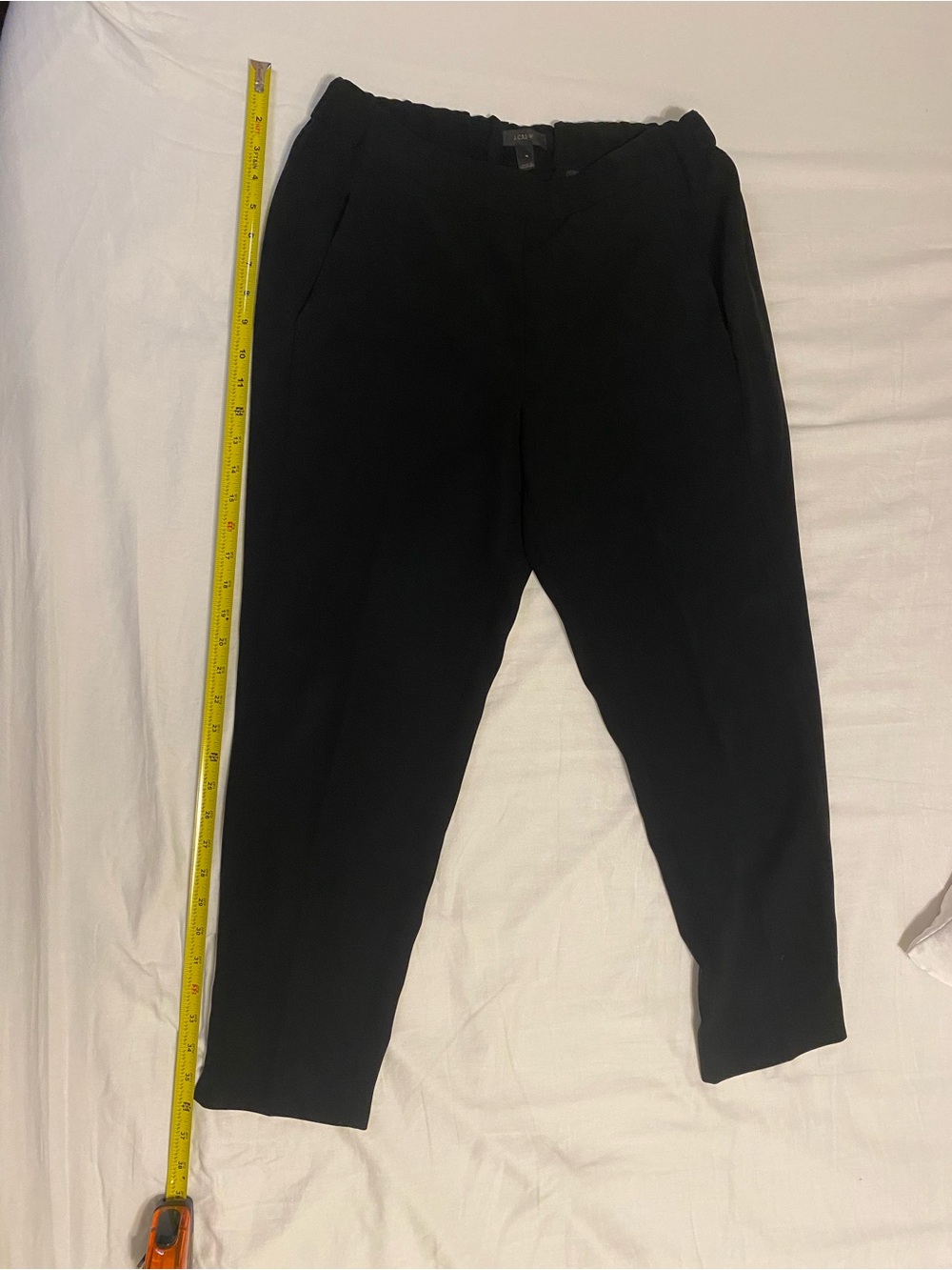J. Crew Black Easy Pant, matte crepe- Labeled Care Tag Visible